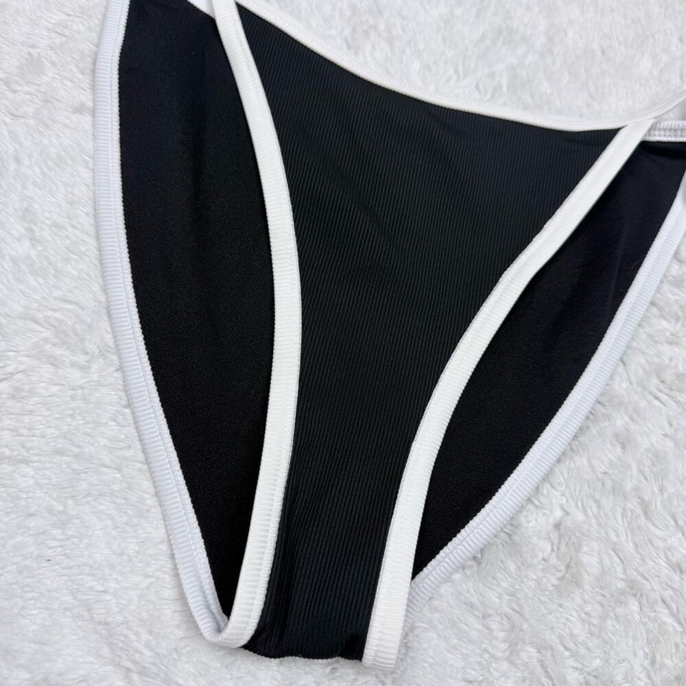 Shade & Shore Black and White Bikini Bottom - Picture 2 of 3